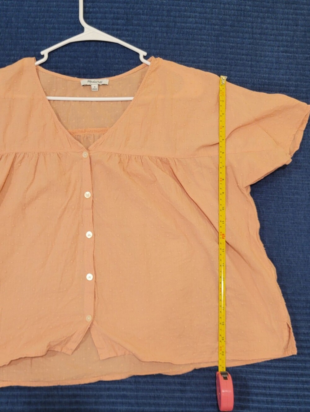 MADEWELL Rhyme Button-Front Barbie Doll Top In Clipdot - Picture 4 of 6